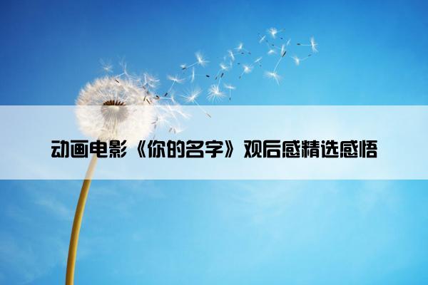 动画电影《你的名字》观后感精选感悟
