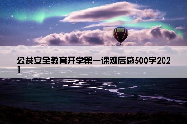 公共安全教育开学第一课观后感500字2021