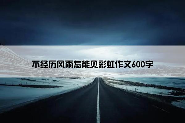 不经历风雨怎能见彩虹作文600字
