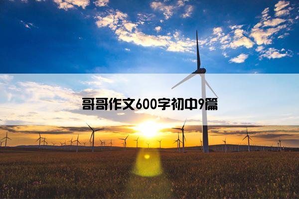 哥哥作文600字初中9篇 哥哥作文600字初中9篇