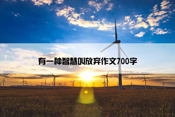 有一种智慧叫放弃作文700字 有一种智慧叫放弃作文700字