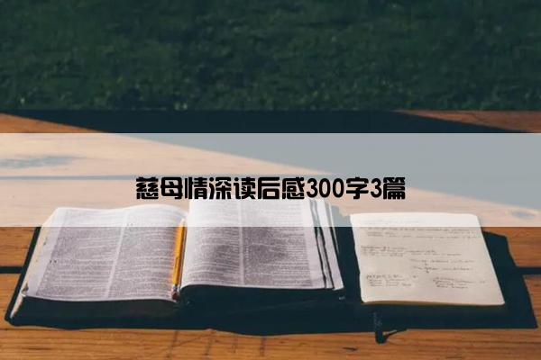慈母情深读后感300字3篇