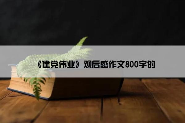 《建党伟业》观后感作文800字的