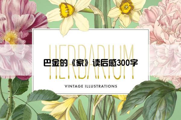 巴金的《家》读后感300字 巴金的《家》读后感300字