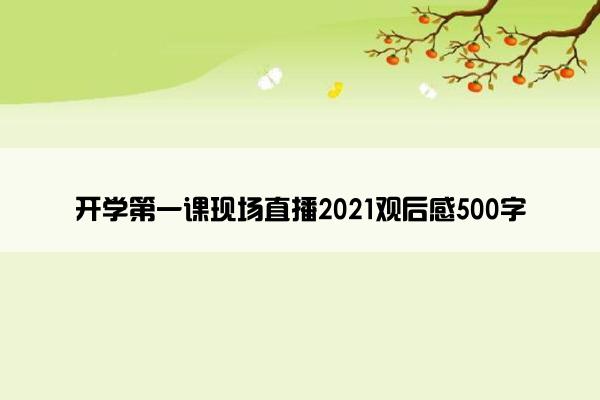 开学第一课现场直播2021观后感500字