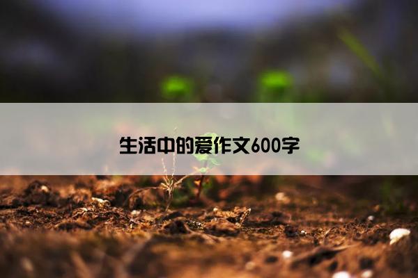 生活中的爱作文600字 生活中的爱作文600字