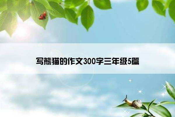 写熊猫的作文300字三年级5篇