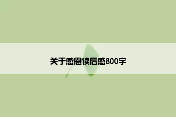 关于感恩读后感800字