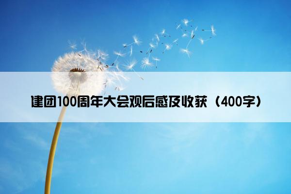 建团100周年大会观后感及收获（400字）