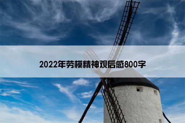 2022年劳模精神观后感800字