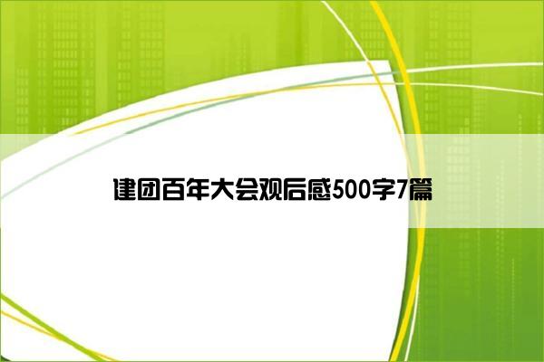 建团百年大会观后感500字7篇