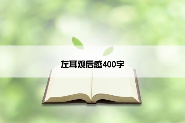 左耳观后感400字