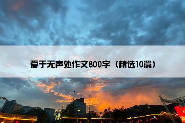 爱于无声处作文800字（精选10篇）